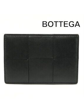 Bottega Veneta Intrecciato Leather Card Case Wallet Black